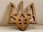 Wooden wall decor, Coat of arms of Ukraine- national symbol, Ukrainian Trident,"Glory to Ukraine" from ash wood, Trizub, Gift Annyversary - Image 6