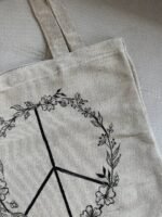 Pacific Shopping Bag, Hand Painted Natural Linen Fabric, Grocery Bag, Minimal Beach Bag, Reusable Tote Bag, Shopper Bag for Woman, Girls - Image 8