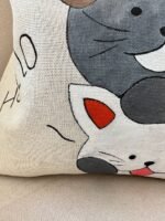 Cat Lovers Handmade Shopping Bag Natural Cotton Fabric , Hand Painted, Minimal Beach Bag Reusable Bag Women Bag, Gifts for Girls - Image 8