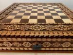 Wooden Chess Board "The Art of a Winner" with Drawers for Storing Pieces, Decorated with beads - Image 3