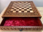 Wooden Chess Board "The Art of a Winner" with Drawers for Storing Pieces, Decorated with beads - Image 4