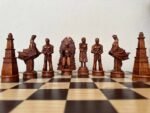 Wooden Chess pieces "Game of Thrones" + "Knights" Reddish brown | Beige color - Image 4