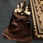 Bag for storage chess pieces for Exclusive handmade big large Wooden chess pieces unique gift for husband father friend Carved wood