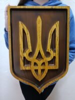 Panel Coat of arms of Ukraine. Trident. Ukrainian Tryzub. Wall Decor. Handmade wood carved , ukrainian wall decor - Image 6