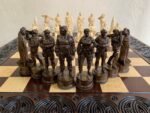 Chess set: Сhess Table "Waves of Aspiration" with storage box + pieces "Armed Forces of Ukraine" - Image 3