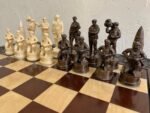 Chess set: Сhess Table "Waves of Aspiration" with storage box + pieces "Armed Forces of Ukraine" - Image 4