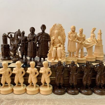 Wooden Chess pieces "Game of Thrones" + "Cossacks"