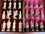 Chess set: Сhess Table "Waves of Aspiration" with storage box + pieces "Cossacks & Knights" - Image 9