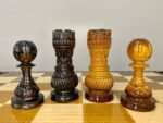 Chess pieces "Elegant Classic" Black|Brown ombre color, Super Glossy finish - Image 9