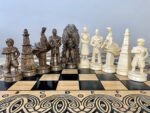 Wooden Chess pieces "Battle of Thrones" WITHOUT BOARD , handmade carving, solid maple wood, Annyversary Birthday Wooden Gift - Image 5