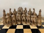 Wooden Chess pieces "Battle of Thrones" WITHOUT BOARD , handmade carving, solid maple wood, Annyversary Birthday Wooden Gift - Image 6