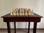 Chess set: Сhess Table "Waves of Aspiration" with storage box + pieces "Armed Forces of Ukraine" - Image 5
