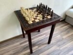 Chess set: Сhess Table "Waves of Aspiration" with storage box + pieces "Armed Forces of Ukraine" - Image 6