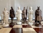 Chess set: Сhess Table "Waves of Aspiration" with storage box + pieces "Cossacks & Knights" - Image 5