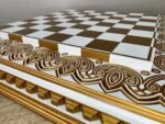 Chess board "Royal" White & Gold color, Super glossy - Image 8