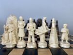 Wooden Chess pieces "Battle of Thrones" WITHOUT BOARD , handmade carving, solid maple wood, Annyversary Birthday Wooden Gift - Image 8