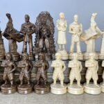 Wooden Chess pieces "Battle of Thrones" WITHOUT BOARD , handmade carving, solid maple wood, Annyversary Birthday Wooden Gift - Image 2