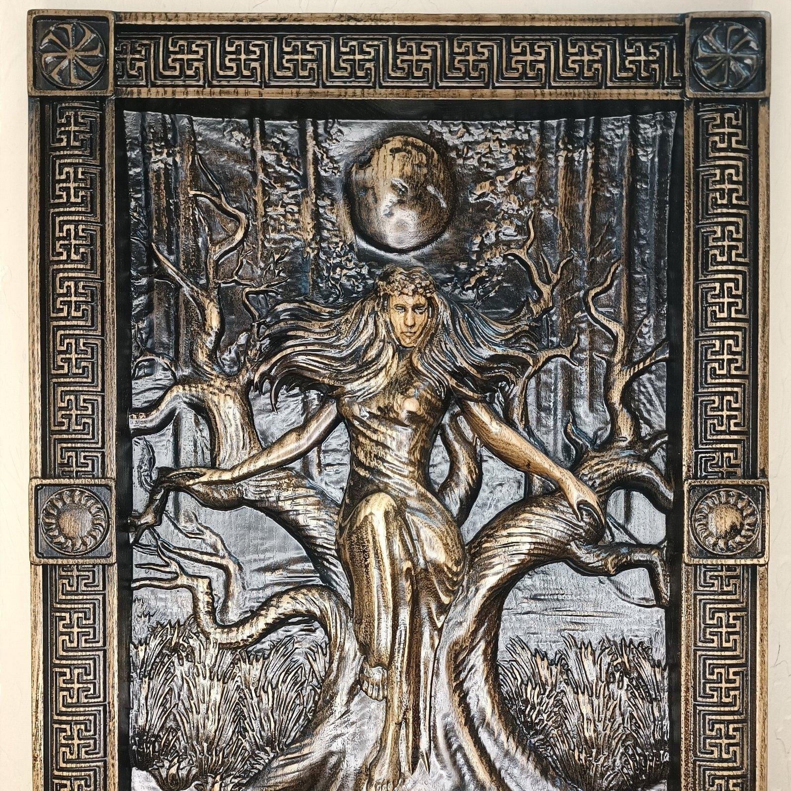 il_fullxfull.5480560639_9378-1.jpg Wooden Decor "Forest Fairy ", carved wall panel , handmade, wall hanging, art living room, Birthday Gift for Mother, Wife, daughter - Image 1