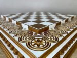 Chess board "Royal" White & Gold color, Super glossy - Image 5