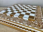 Chess board "Royal" White & Gold color, Super glossy - Image 6