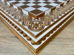 Chess board "Royal" White & Gold color, Super glossy - Image 4