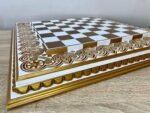 Chess board "Royal" White & Gold color, Super glossy - Image 7