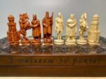 Wooden Folding Chess Set 3-in-1: Chess, Checkers and Backgammon + pieces "Knights" + Backgammon Chips - Image 3