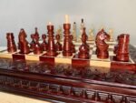 Chess pieces , super gloss, wooden chess board set for son, family chess game handmade woodcarving, Anniversary gift chess personalized - Image 9