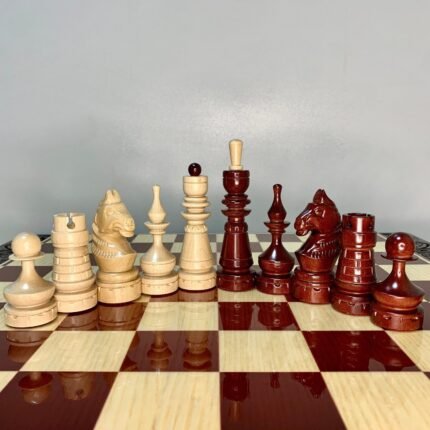 Chess pieces , super gloss, wooden chess board set for son, family chess game handmade woodcarving, Anniversary gift chess personalized