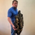 Wooden wall Decor Coat of arms of Ukraine - Symbols of Ukraine, LARGE SIZES, Trident. Ukrainian gift, wood-carving hamd made, solid ash wood - Image 2