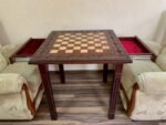 Wooden Chess set: Classic Chess Table with Drawers + chess pieces "Staunton" - Image 2