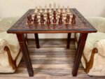 Wooden Chess set: Classic Chess Table with Drawers + chess pieces "Staunton" - Image 4