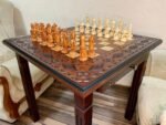 Wooden Chess set: Classic Chess Table with Drawers + chess pieces "Cossacks" & "Armed Forces of Ukraine" - Image 3