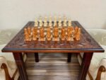 Wooden Chess set: Classic Chess Table with Drawers + chess pieces "Cossacks" & "Armed Forces of Ukraine" - Image 5