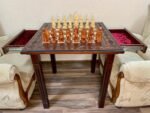 Wooden Chess set: Classic Chess Table with Drawers + chess pieces "Cossacks" & "Game of Thrones" - Image 7