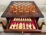 Wooden Chess set: Classic Chess Table with Drawers + chess pieces "Cossacks" & "Game of Thrones" - Image 8