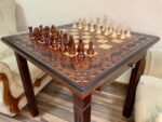 Wooden Chess set: Classic Chess Table with Drawers + chess pieces "Staunton" - Image 3