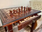 Wooden Chess set: Classic Chess Table with Drawers + chess pieces "Staunton" - Image 9