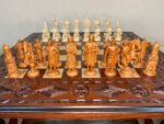 Wooden Chess set: Classic Chess Table with Drawers + chess pieces "Cossacks" & "Armed Forces of Ukraine" - Image 6