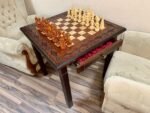 Wooden Chess set: Classic Chess Table with Drawers + chess pieces "Cossacks" & "Game of Thrones" - Image 2