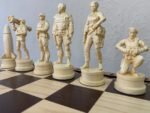 Chess pieces "Game of Thrones" + "Armed Forces of Ukraine" Reddish brown | Beige color - Image 5