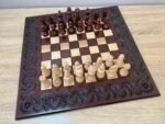 Wooden Chess set: Chess Board “Waves of Aspirations” + chess pieces "Staunton" - Image 6