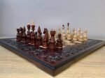 Wooden Chess set: Chess Board “Waves of Aspirations” + chess pieces "Elite" super glossy - Image 2