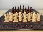 Wooden Chess set: Chess Board “Waves of Aspirations” + chess pieces "Elite" super glossy - Image 8