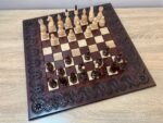 Wooden Chess set: Chess Board “Waves of Aspirations” + chess pieces "Elite" super glossy - Image 6