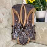 Coat of arms of Ukraine, Ukrainian Trident, national symbol, "Glory to Ukraine" from ash wood, wooden Wall decor, Trizub, Gift Hand made