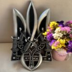 Ukrainian Trident, Coat of arms of Ukraine, national symbol Trizub, "Glory to Ukraine" from solid ash wood, wooden Wall decor, Gift Handmade - Image 4