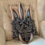Ukrainian Trident, Coat of arms of Ukraine, national symbol Trizub, "Glory to Ukraine" from solid ash wood, wooden Wall decor, Gift Handmade - Image 2
