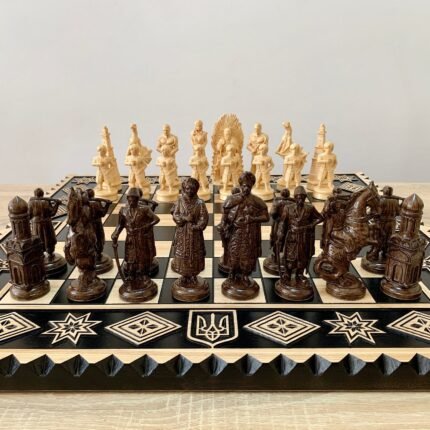 Chess set: Board "Star of Life" + pieces "Game of Thrones" / "Cossacks"