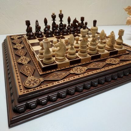 Wooden Chess set: Chess Board "Royal Classic" + pieces "Classic Deluxe"